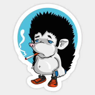 hedgehog smokes Sticker